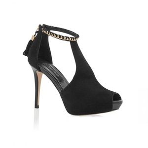 White House Black Market SUEDE BLACK SHOOTIE HEEL